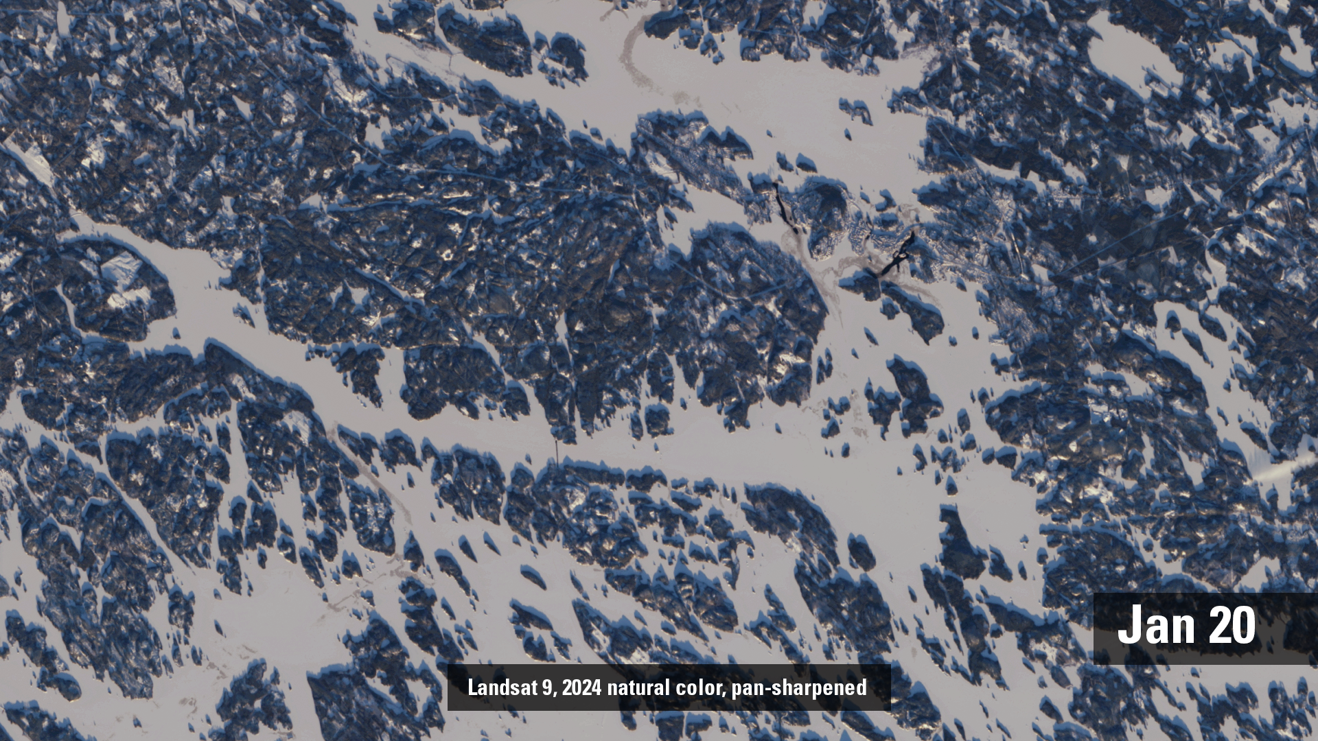 Ice Routes in Finland Revealed by Landsat after