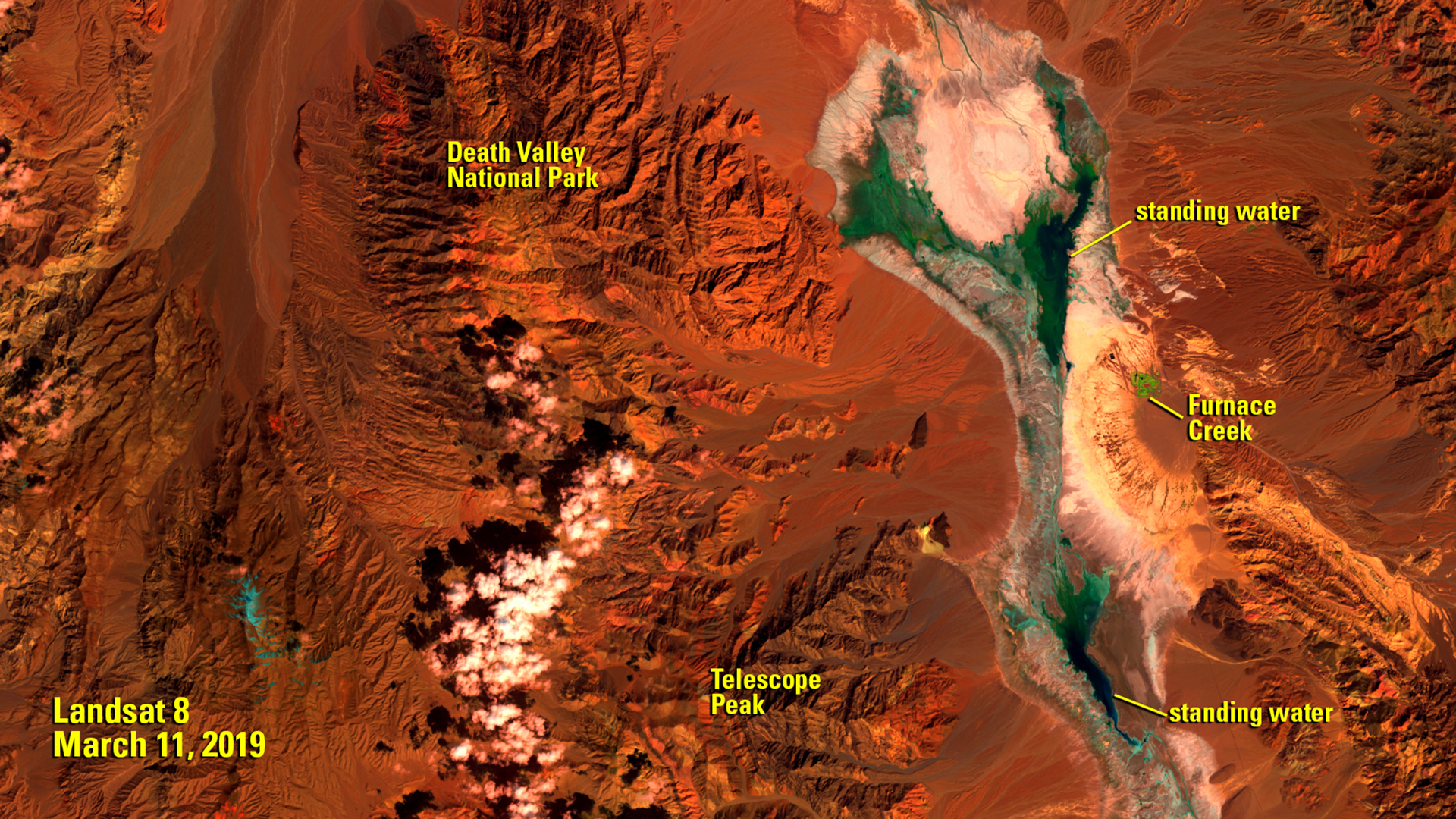 Landsat image of Death Valley, CA from March 11, 2019