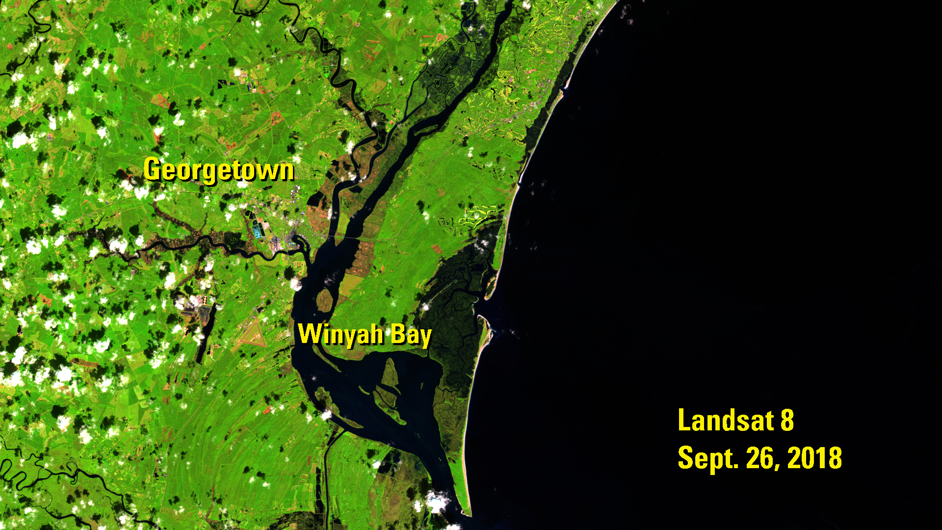 Landsat 8 over Georgetown, S.C. after Hurricane Florence