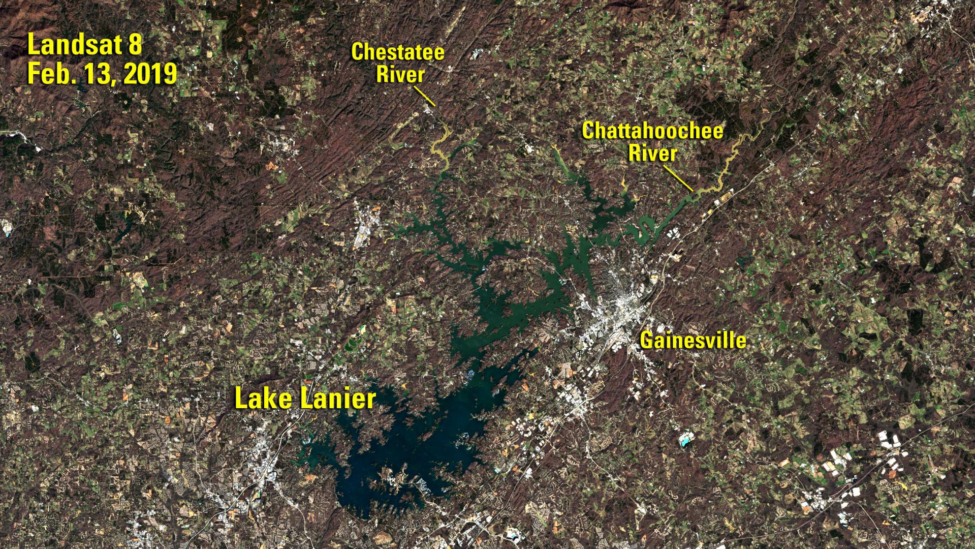 2019 Landsat image of Lake Lanier 