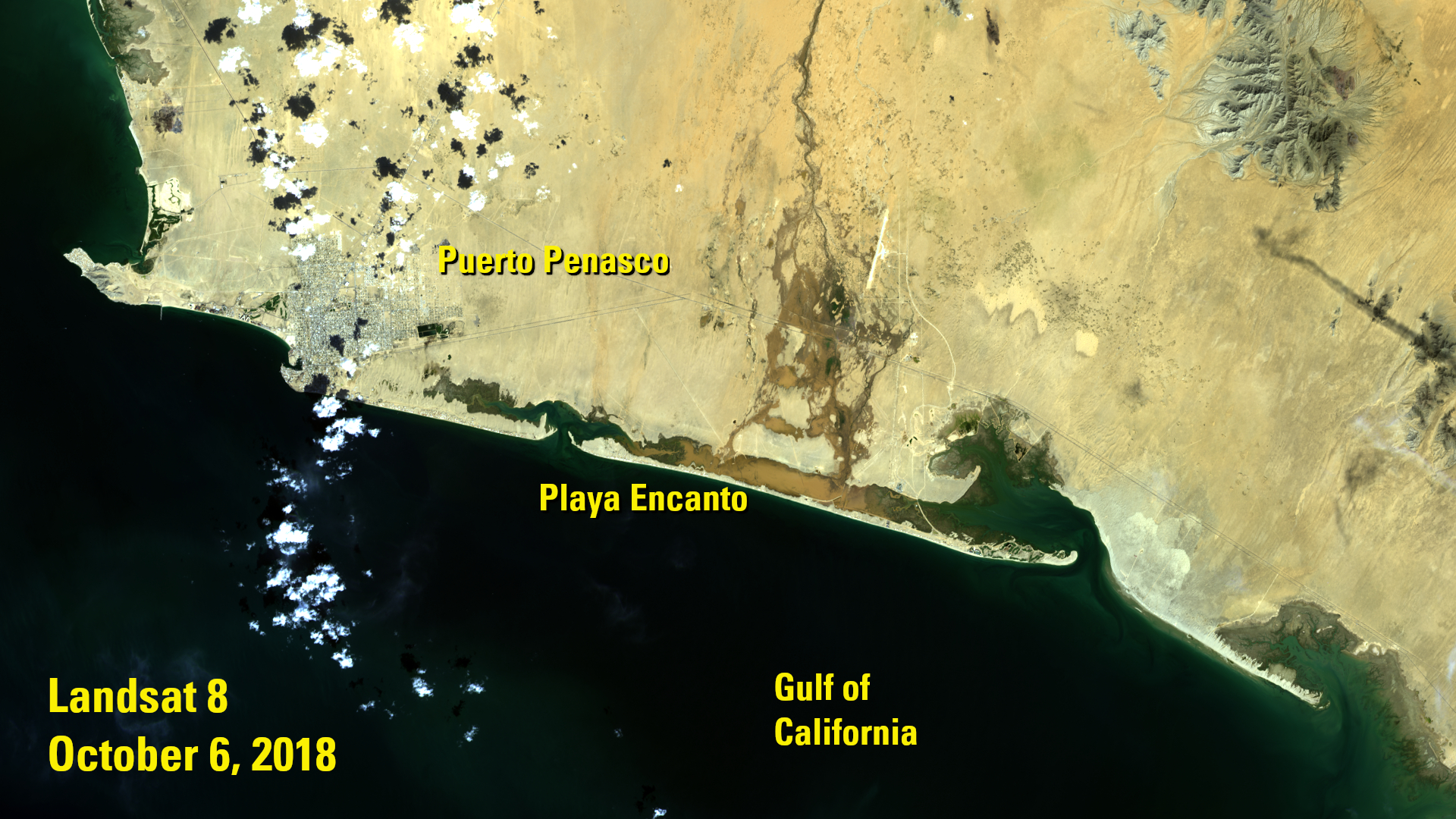 Landsat image of Puerto Penasco after Hurricane Rosa 