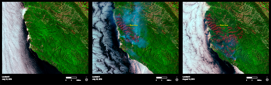 Landsat Shows Spread of Soberanes Fire