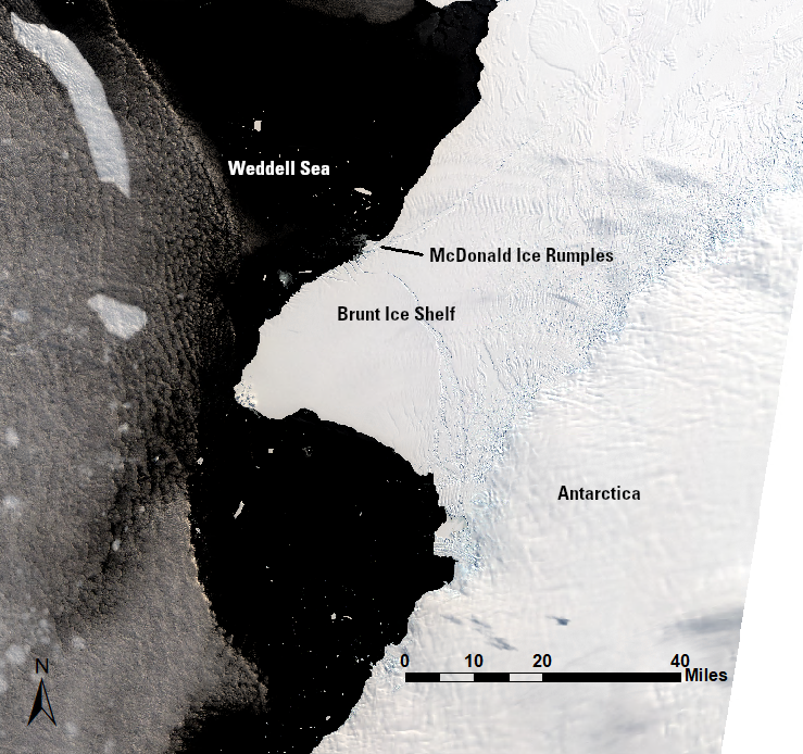 Feb. 17, 2022, Landsat 9 (path/row 184/113,114) — Brunt Ice Shelf, Antarctica