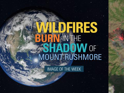 Wildfires Burn in the Shadow of Mount Rushmore